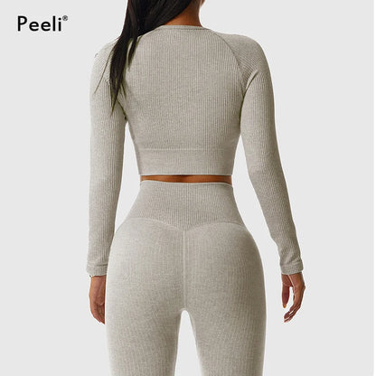 2/3 Piece Set Women Gym Wear Seamless Yoga Set Sports Bra Crop Top High Waist Leggings Fitness Sportswear Workout Outfits Woman